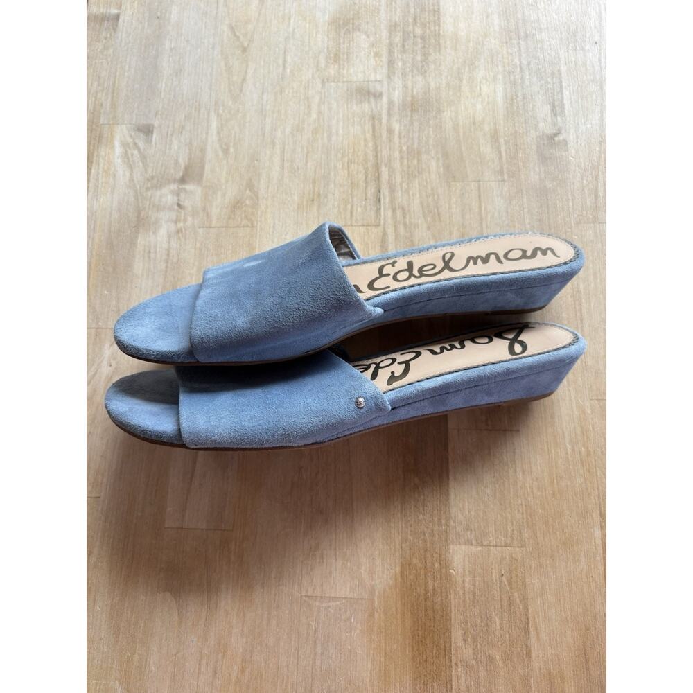 Sam Edelman Womens Liliana Casual Blue Suede Demi Wedge Slide Sandals Size 10 - Picture 5 of 11